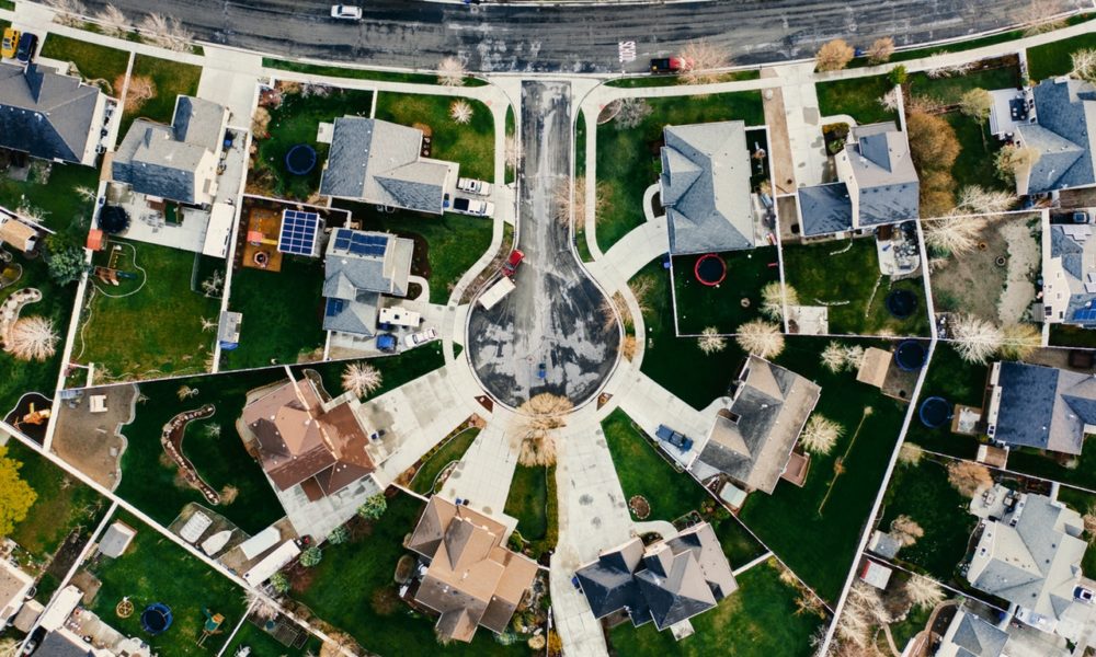 Aerial view of Australian property suburb