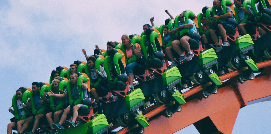 Rollercoaster with green seats