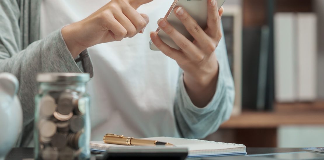 Man typing on phone