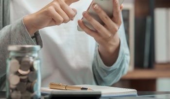 Man typing on phone