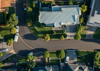 Australian neighborhood seen from above