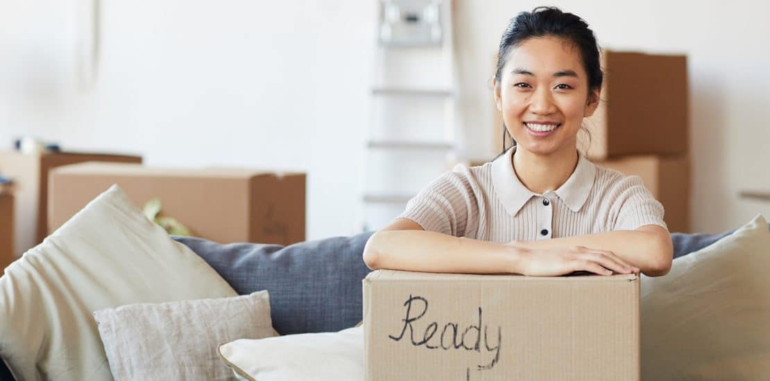 woman moving into a new property